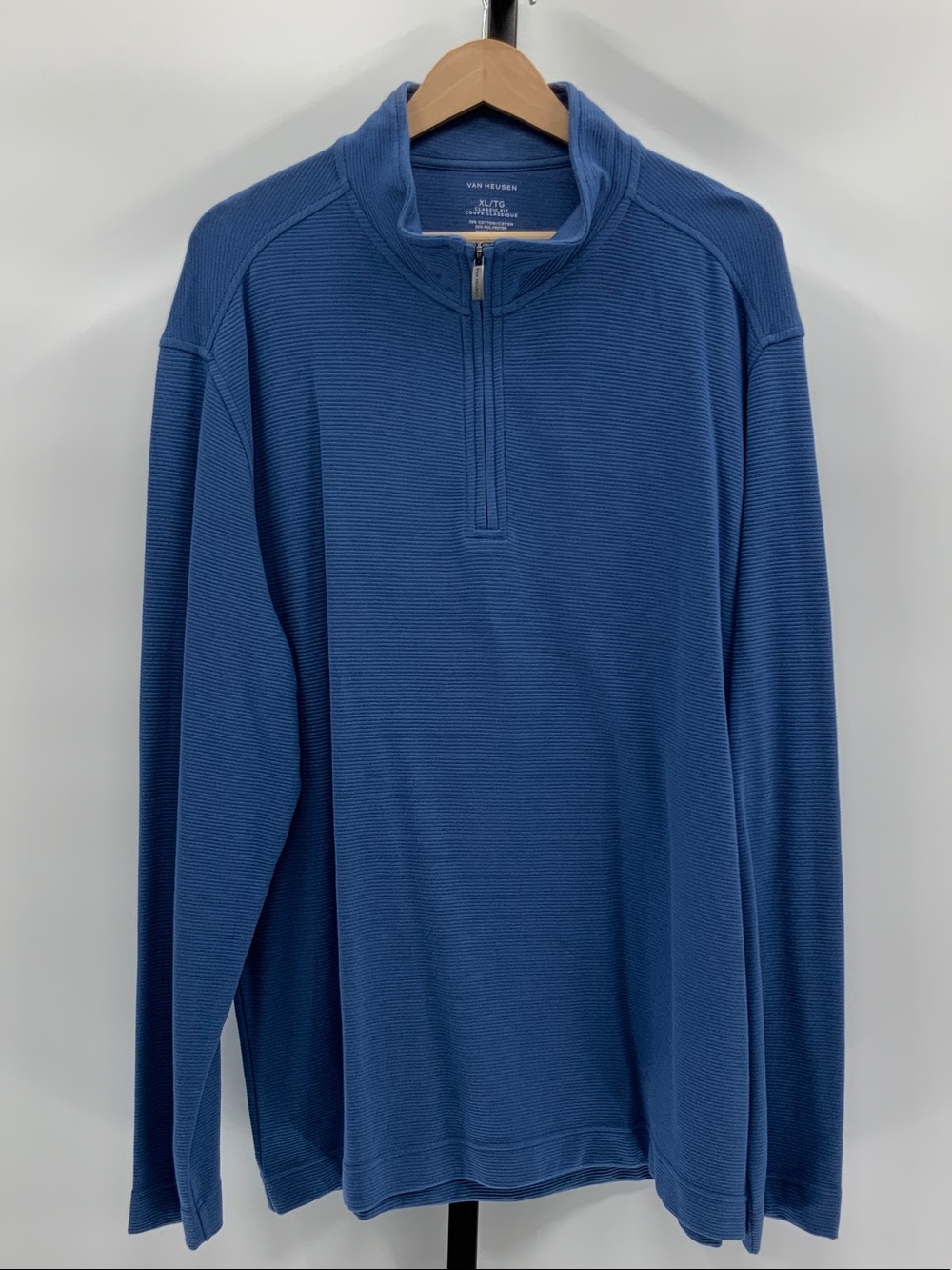 Van Heusen Men's Slate Blue Half-Zip V-Neck Sweater